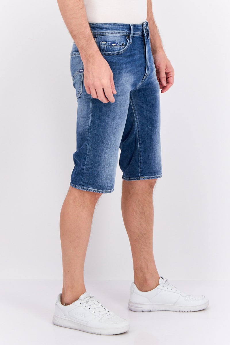 GAS شورتات جينز مغسولة للرجال، أزرق فاتح - Image 2