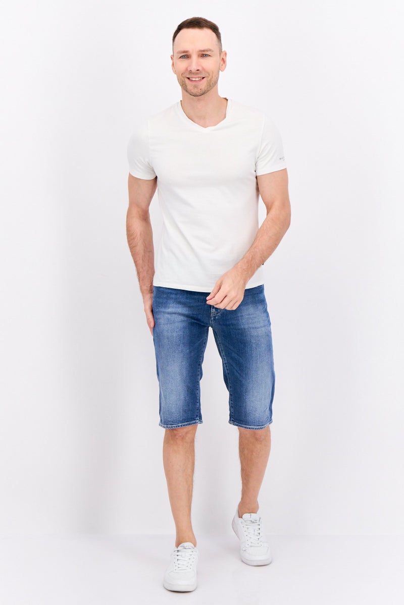 GAS شورتات جينز مغسولة للرجال، أزرق فاتح - Image 4