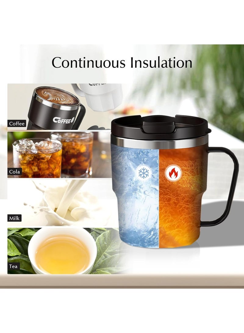 Arabest 304 Stainless Steel Liner, 400ML Multi-Color Insulated Coffee Travel Mug with Handle Double Wall Insulated Mug with Lid Coffee Mug, Easy to Clean, Black  - Image 5