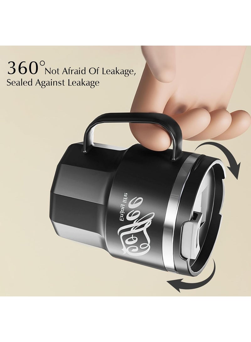 Arabest 304 Stainless Steel Liner, 400ML Multi-Color Insulated Coffee Travel Mug with Handle Double Wall Insulated Mug with Lid Coffee Mug, Easy to Clean, Black  - Image 3