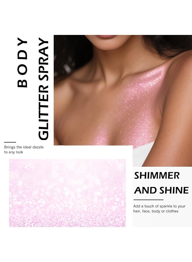 Ushas Crystal Spray,Body Glitter Spray for Hair and Body Shimmer Long Lasting Glitter Hairspray Glow Non-Sticky Sparkling Face Glitter Makeup for Party Rave Clothes Prom Music Festival Accessories, #05 - Image 4