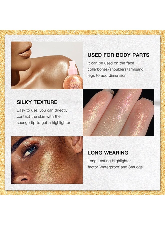 Ushas Crystal Spray,Body Glitter Spray for Hair and Body Shimmer Long Lasting Glitter Hairspray Glow Non-Sticky Sparkling Face Glitter Makeup for Party Rave Clothes Prom Music Festival Accessories, #05 - Image 5