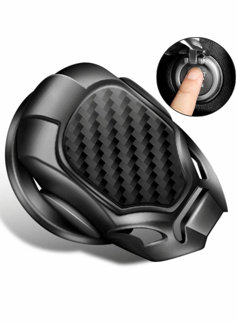كابتن تيك Car Push Start Button Cover, Engine Stop Protective Cover Decoration, Interior Modification Accessories to (Black) - Image 1