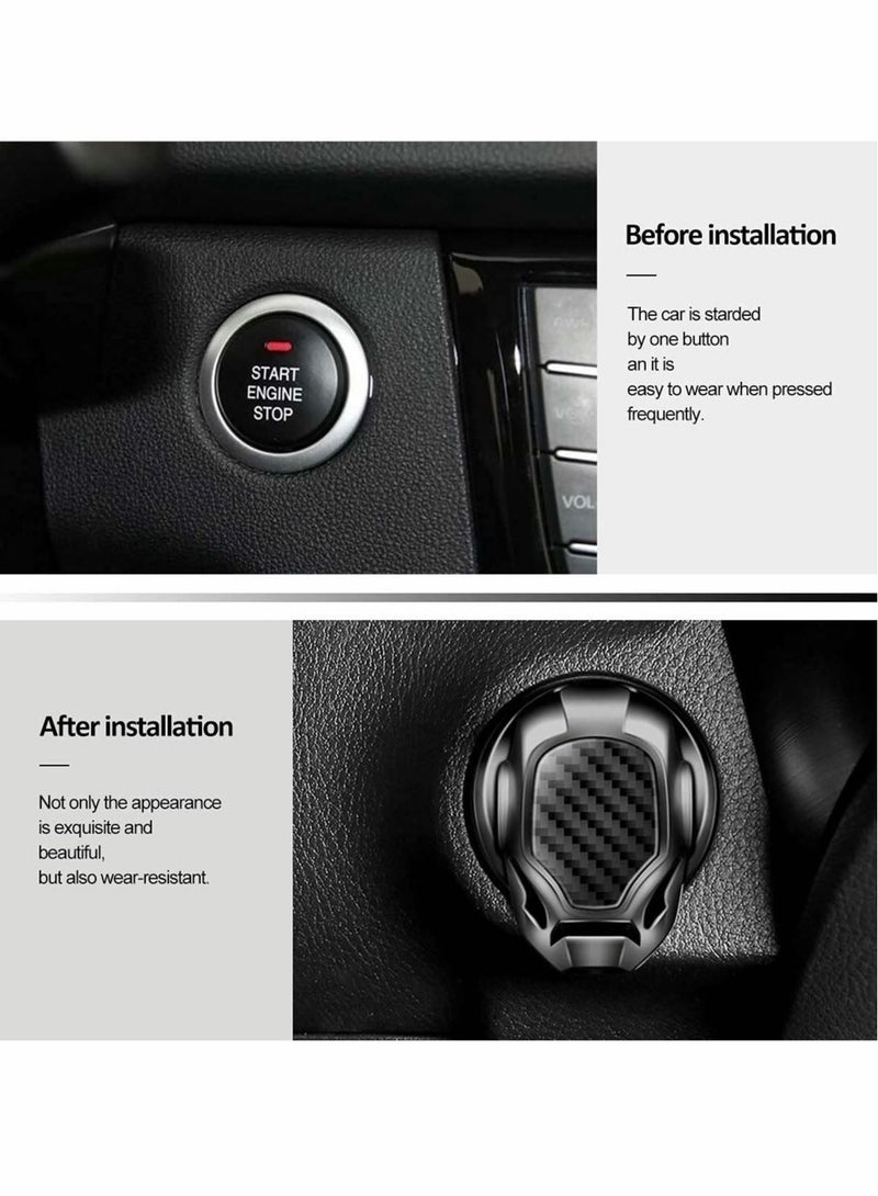 كابتن تيك Car Push Start Button Cover, Engine Stop Protective Cover Decoration, Interior Modification Accessories to (Black) - Image 4