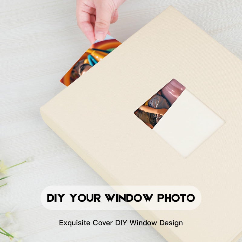Aevdor Photo Album 8.5x11 يحمل 68 صورًا 8.5x11 ألبوم ألبوم ألبوم غلاف الكتان مع النافذة الأمامية 8.5x11 ألبوم صور لـ 8x11 صور لـ 8.5x11 - Image 5