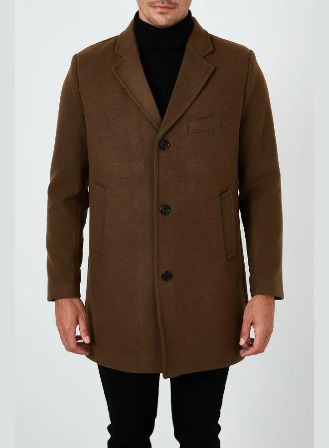 Buratti  Buratti Slim Fit Single Slit Buttoned Mono Collar Cashmere Coat Men's COAT 5840098 for Men | Best Price UAE