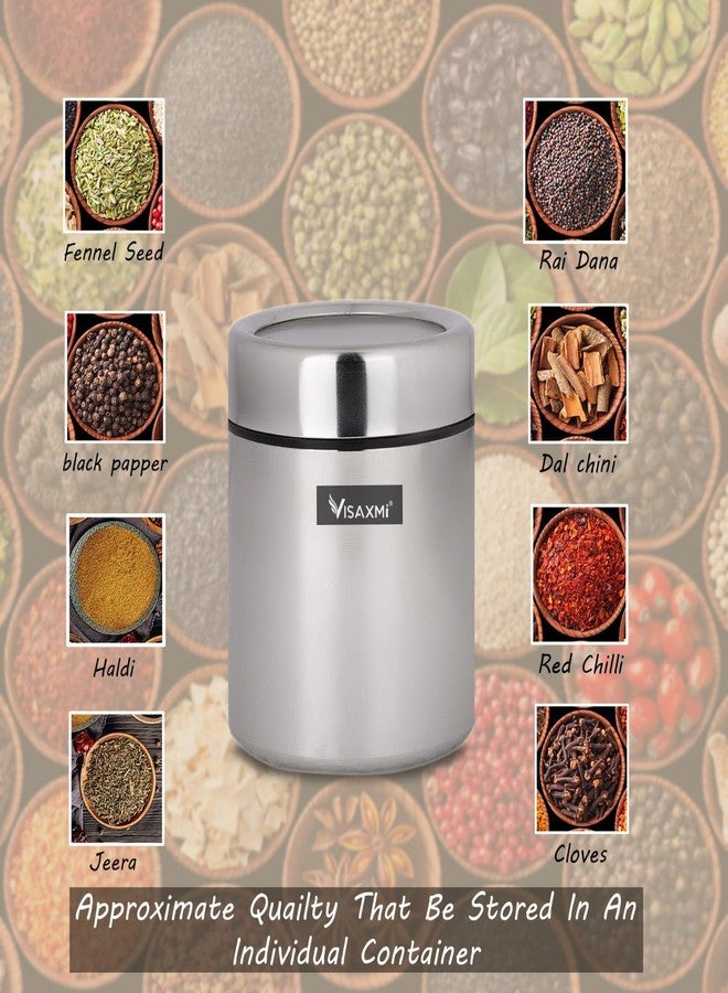VISAXMI® Masala Box for Kitchen | Spice Box Stainless Steel | Masala Dabba Steel | Spice Container | Spice Organizer With See Through lid | Masala Dani for Kicthen 175ml Each (Silver) - Image 5