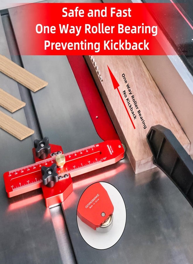GOINGMAKE Thin Rip Jig Table Saw Jig Guide, Making Repetitive Narrow Thin Strip Cuts, Anti-Kick Back, Fits for 3/8" x 3/4" T and U Slot, for Table Saw Band Saw Router Table Woodworking Tools - Image 4