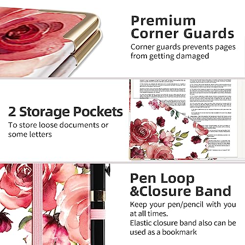 EYROZILL Mini Binder 3 Ring 2 Inch for 5.5" x 8.5" Paper with 5-Tab Dividers, A5 Binders with Clipboard for School Office Supplies and Home, Rose - Image 4