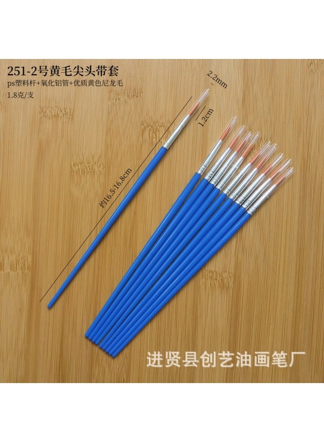 Chuangyi Acrylic Paint Pen Plastic Rod Digital Oil Painting Brush Flat Head Brush Gouline Brush Vinyl Doll Plaster Nylon Pen - Image 1