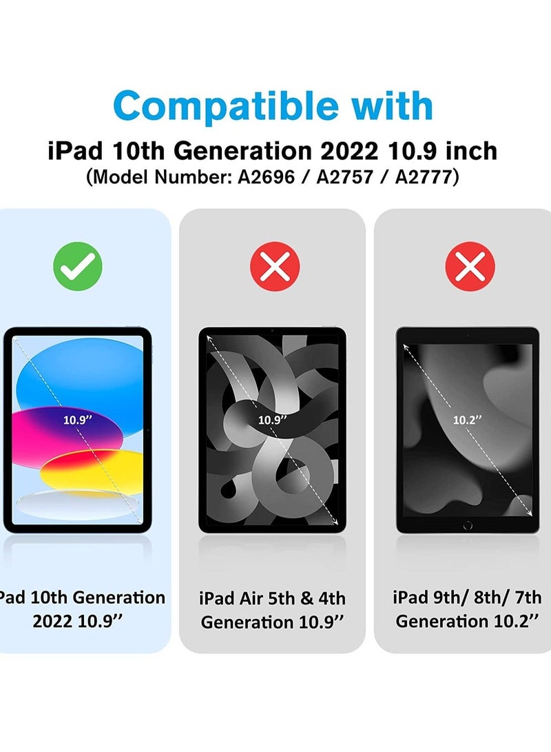 Raxoom iPad 10th Generation Case 2022 iPad 10.9 Inch Case, iPad 10 Case Slim Stand Hard Shell Back Protective Smart Cover for 10.9â€ iPad 10th Gen 2022 Release A2696 A2757 A2777 -Black - Image 2