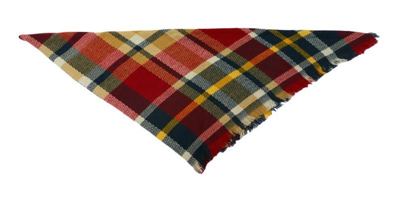 Wander Agio Womens Warm Scarf Triangle Shawls Large Scarves Stripe Plaid Fichu Big Wine Red 25 - Image 5