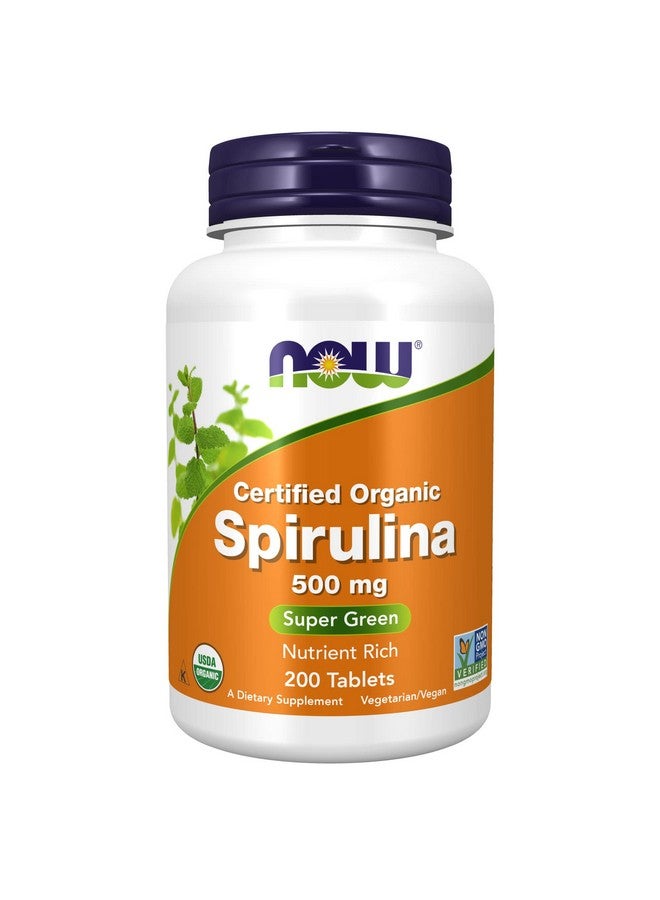 now Foods Organic Spirulina Tablets 200 - Image 1