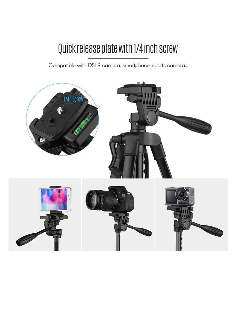 PADOM Padom 3366 Aluminum Tripod (55-Inch), Universal Lightweight Tripod with Mobile Phone Holder Mount & Carry Bag for All Smart Phones, Gopro, Cameras  - Image 5