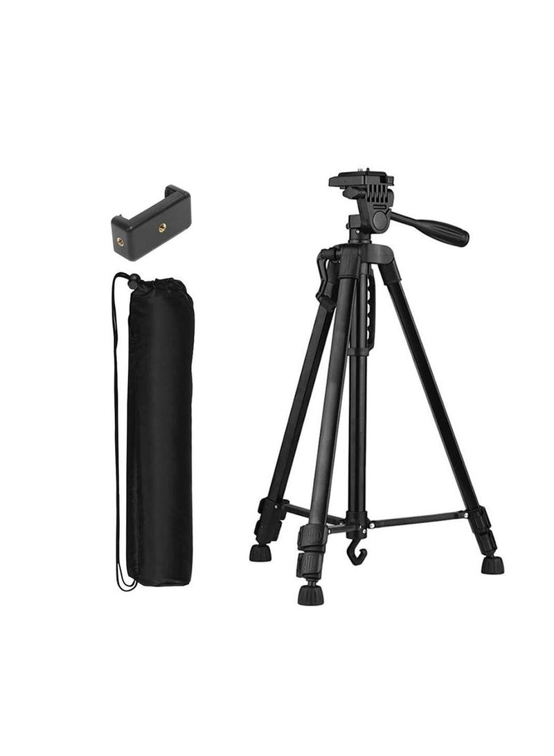 PADOM Padom 3366 Aluminum Tripod (55-Inch), Universal Lightweight Tripod with Mobile Phone Holder Mount & Carry Bag for All Smart Phones, Gopro, Cameras  - Image 1