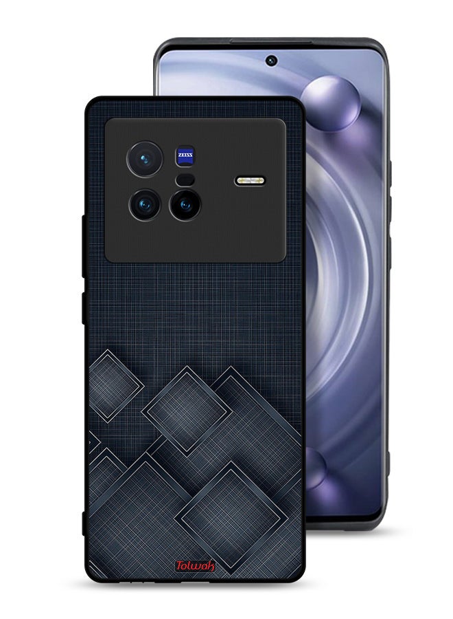 Tolwak Vivo X80 Protective Case Cover Squares Pattern On Cloth - Image 1