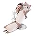 shangman Lovely Plush Cat Doll Cute Cartoon Soft Stuffed Kitten Pillow Long Throw Sleeping Pillow Doll Toy Gift for Kids Girlfriend Multiple Size Grey130cm511in - Image 4