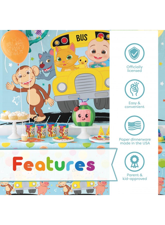 Unique Cocomelon Party Supplies Set | Cocomelon Birthday Party Supplies and Decorations | Serves 16 Guests | With Banner, Table Cover, Plates, Napkins, Cups and Sticker - Image 2