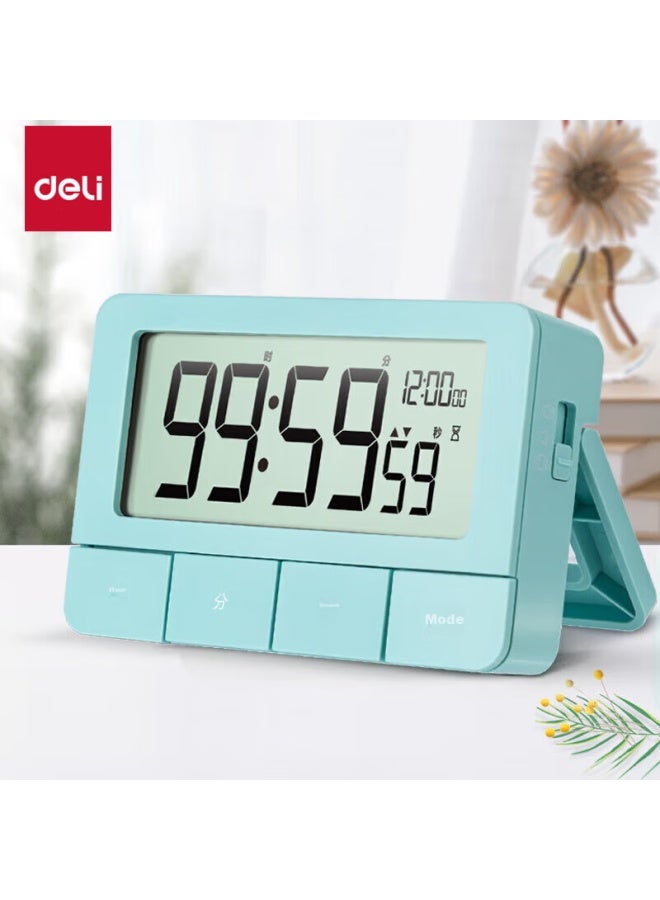Deli Multifunctional Alarm Clock Timer, Student Defense Exam, Kitchen Cooking Time Management, Green, 8841 - Image 1
