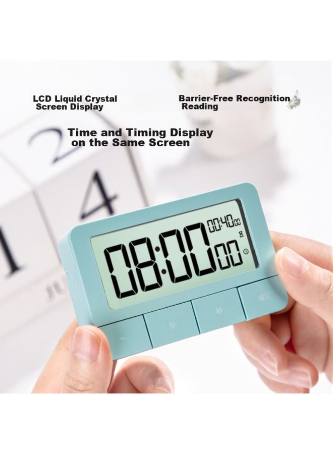 Deli Multifunctional Alarm Clock Timer, Student Defense Exam, Kitchen Cooking Time Management, Green, 8841 - Image 2