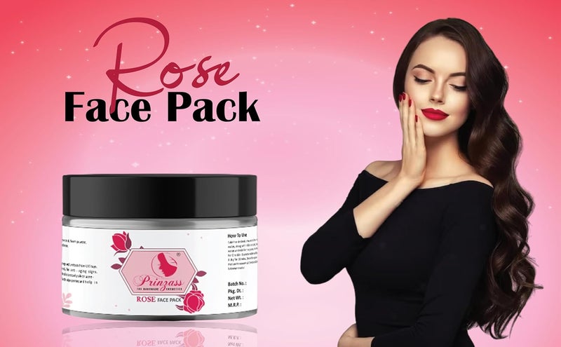 Prinzass The Handmade Cosmetics Prinzass 100 Natural Rose Face Pack Powder Multani Mitti Face Pack with Multani Mitti and Bulgarian Rose for Oil Control Acne Suits All Skin Types Hydrating Glowing 100 G  - Image 2