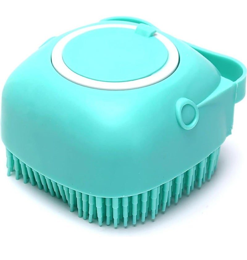 FLOPRO Silicone Bath Brush with Detachable Scrubber, Teal - Image 1