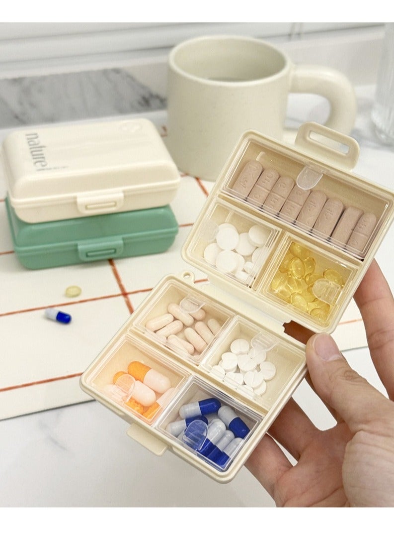 Portable 7 Compartment Pill Box, Waterproof Sealed ABS Medicine Organizer, Large Capacity Weekly Pill Case, Pocket Travel Storage Box for Vitamins Supplements Medication Jewelry - Image 2