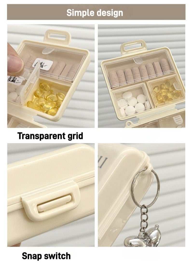 Portable 7 Compartment Pill Box, Waterproof Sealed ABS Medicine Organizer, Large Capacity Weekly Pill Case, Pocket Travel Storage Box for Vitamins Supplements Medication Jewelry - Image 5