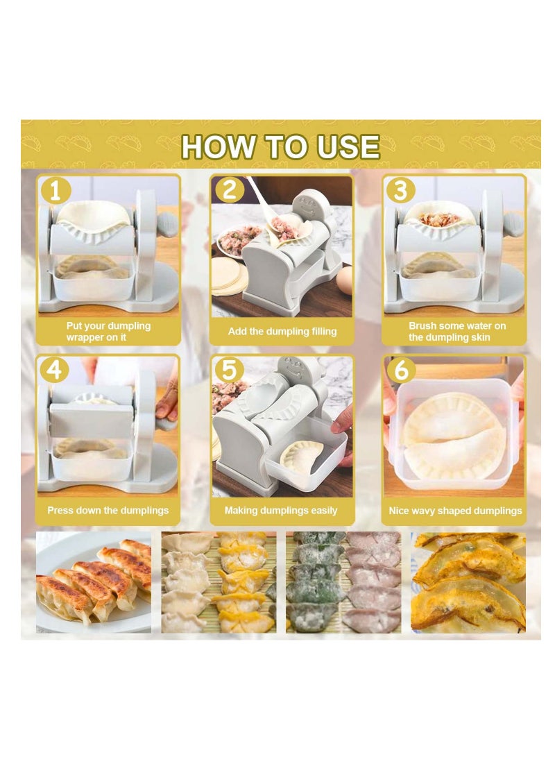 SYOSI Household Dumpling Maker Press Manual Tool, Manual Press Dumpling Mould Dumpling Maker Press Hand-Press Dumpling Mould Handheld Dumpling Maker Empanadas Pierogi Maker for Home Kitchen Restaurant - Image 3