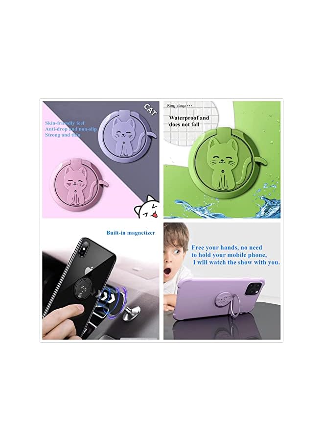 S-TOP 360 Rotation Metal Ultra-Thin Cute Cat Cell Phone Ring Buckle Stand Holder Finger Grip 2pcs - Image 3