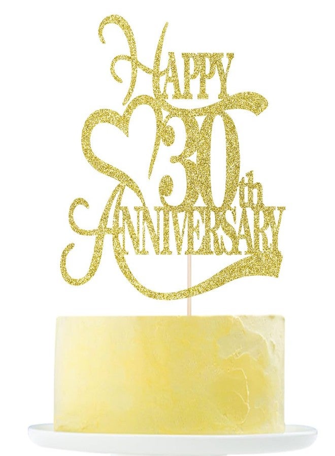 Yetxel Gold Glitter 30th Anniversary Cake Topper - 30 Wedding Anniversary Party Decoration Ideas, 30th Anniversary Party / 30th Birthday Party Decorations - Image 1