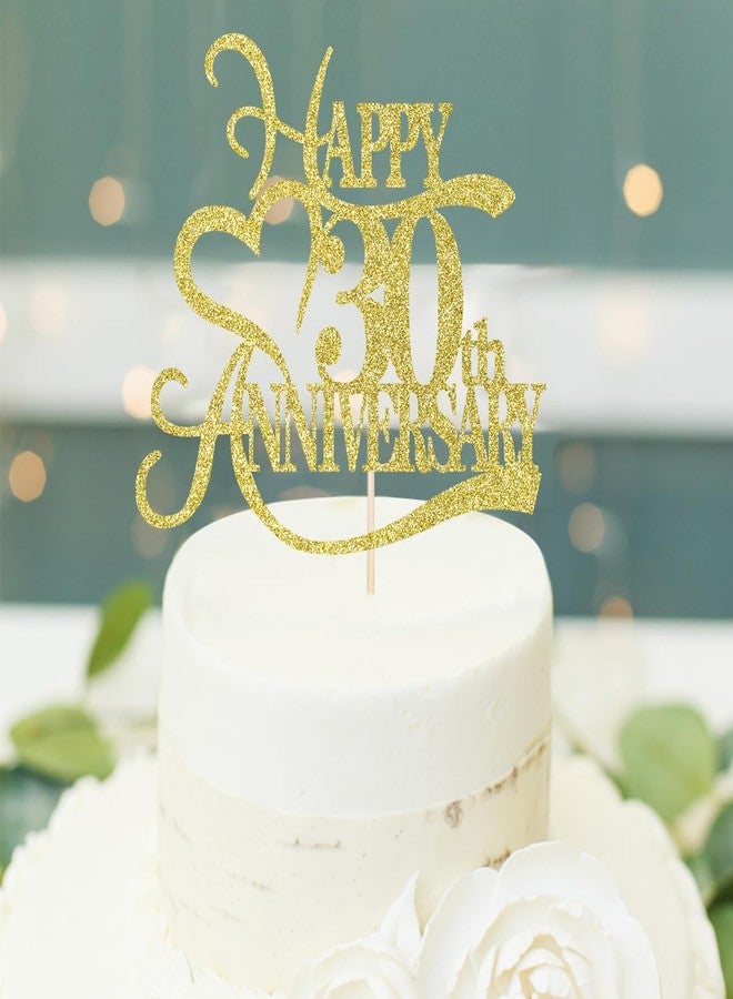 Yetxel Gold Glitter 30th Anniversary Cake Topper - 30 Wedding Anniversary Party Decoration Ideas, 30th Anniversary Party / 30th Birthday Party Decorations - Image 5