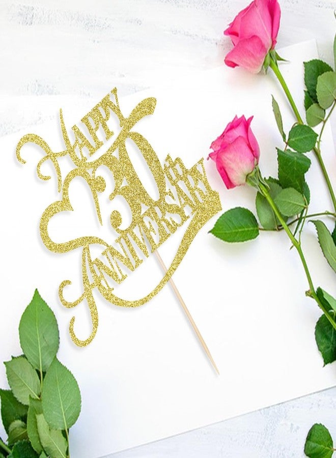 Yetxel Gold Glitter 30th Anniversary Cake Topper - 30 Wedding Anniversary Party Decoration Ideas, 30th Anniversary Party / 30th Birthday Party Decorations - Image 2