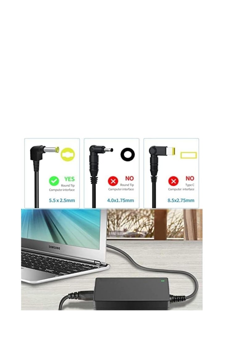 Terabyte 19V 3.42A Ac Adapter for Asus X401 X501 X550 X551 X552 X555 X751 K50 K52 K53 K55 Notebook Power Supply Cord, Laptop Charger for ASUS VS247HR V249Q VG278Q [5.5 x 2.5mm] - Image 2