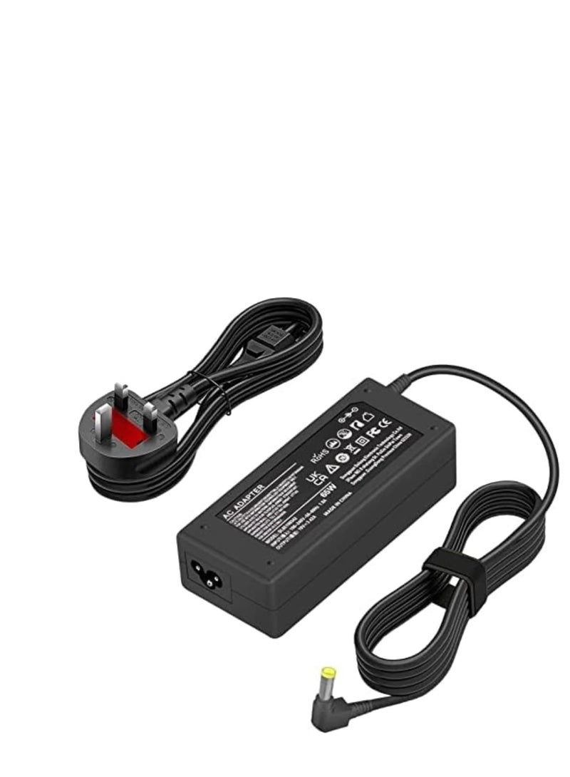 Terabyte 19V 3.42A Ac Adapter for Asus X401 X501 X550 X551 X552 X555 X751 K50 K52 K53 K55 Notebook Power Supply Cord, Laptop Charger for ASUS VS247HR V249Q VG278Q [5.5 x 2.5mm] - Image 1