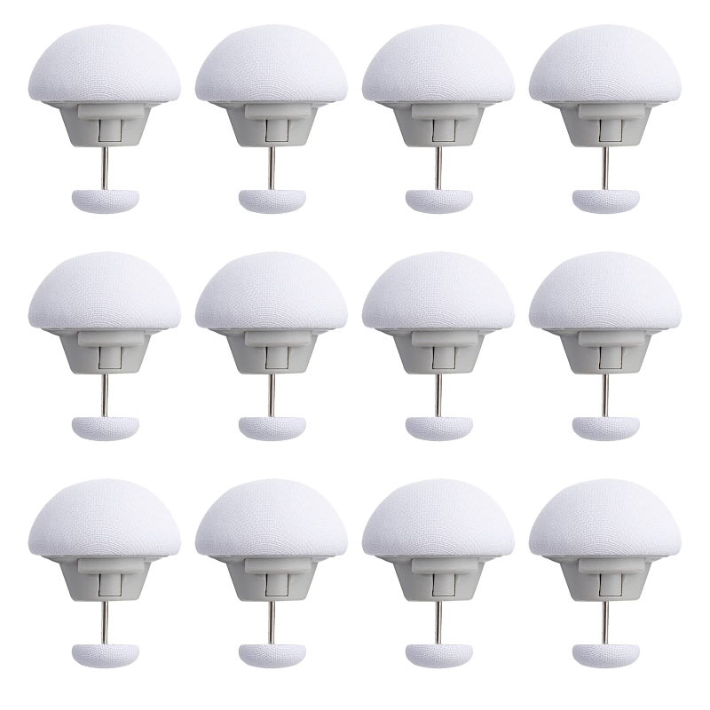 Yikki 12Pcs Mushroom Duvet Clips NonSlip Duvet Cover Clips to Keep Duvet in Place Comforter Quilt Holder Fixator with OneKey Unlock for Blanket Bed Sheet Curtain Socks Mattress Covers White