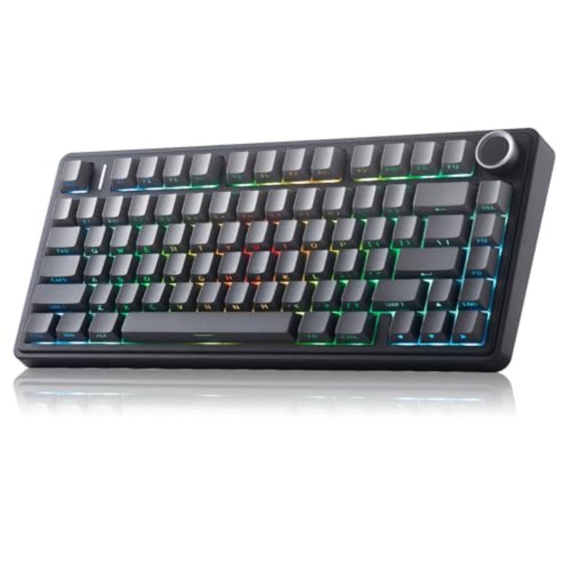 Aula F75 Pro Wireless Gaming Keyboard 75 Gasket Mount Hot-Swappable Mechanical Keyboard with Rotary Knob RGB Backlit Sound-Dampened Reaper Switches Side-Printed PBT Keycaps Bluetooth 5.0/ 2.4GHz/ USB-C Connectivity Gradient Design - Image 1