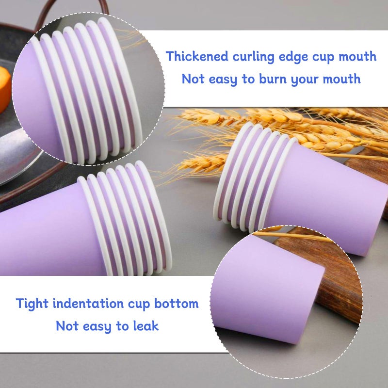 Iuuidu 3 oz Paper Cups  100 Pack Purple Bathroom Paper Cups  3 oz Mouthwash Cups Small Paper Cups  Bath Paper Cups Rinse Cups for Home  Office  Wedding  Travel - Image 3