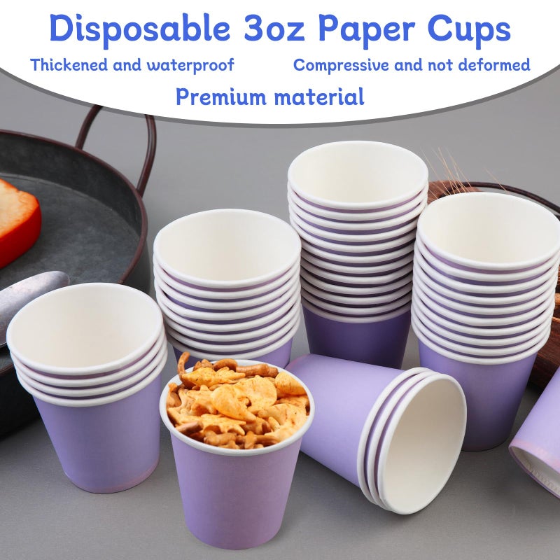 Iuuidu 3 oz Paper Cups  100 Pack Purple Bathroom Paper Cups  3 oz Mouthwash Cups Small Paper Cups  Bath Paper Cups Rinse Cups for Home  Office  Wedding  Travel - Image 4