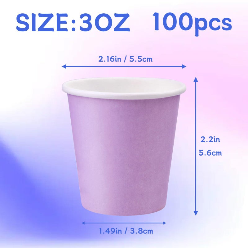 Iuuidu 3 oz Paper Cups  100 Pack Purple Bathroom Paper Cups  3 oz Mouthwash Cups Small Paper Cups  Bath Paper Cups Rinse Cups for Home  Office  Wedding  Travel - Image 1
