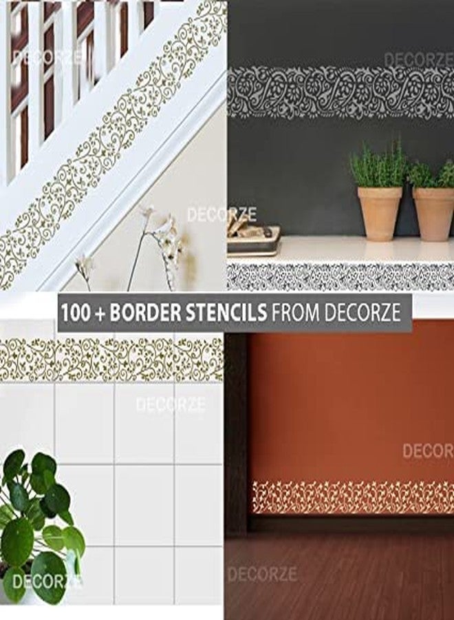 DECORZE Border Stencils for DIY Home Decor | Floral, Pattern & Wall Border Stencils for Painting Furniture & Art Projects DB-45-46 - Image 3