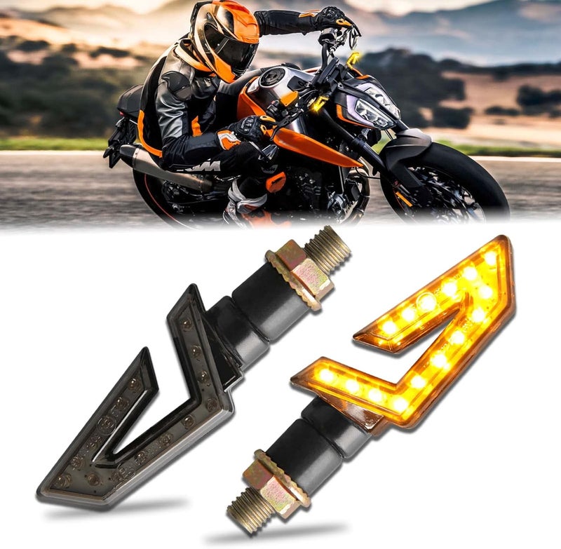 JMTBNO 2PCS Motorcycle Turn Signals with 15 LED Lights - Image 1