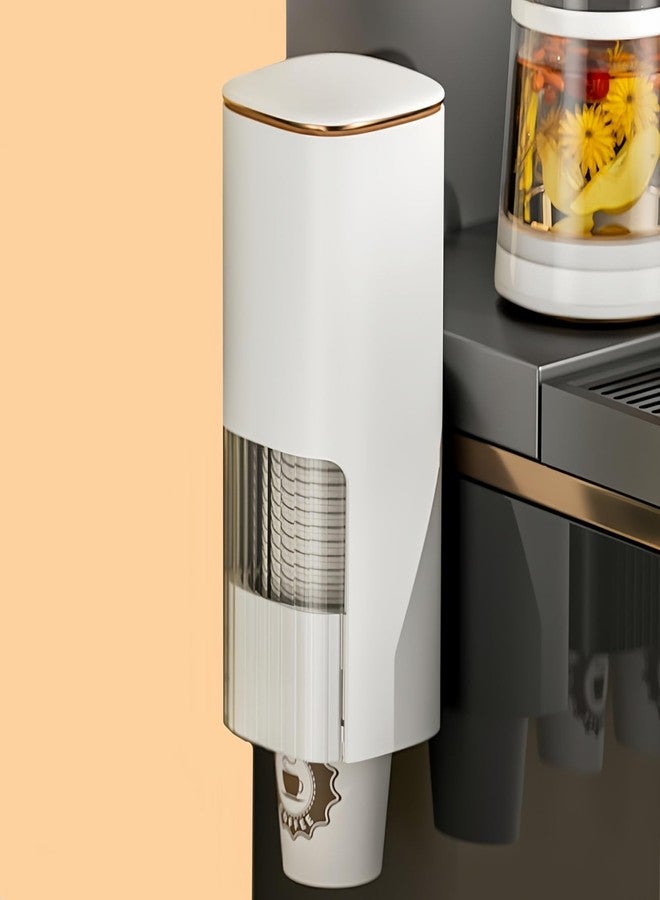 HAN SHENG Cup Dispenser, Holds 40 Cups, for 5-7.3cm Mouth Diameter Cups Only, Wall Mount Paper Cup Holder with Dust Cover for Bathroom, Kitchen, Office (White) - Image 5