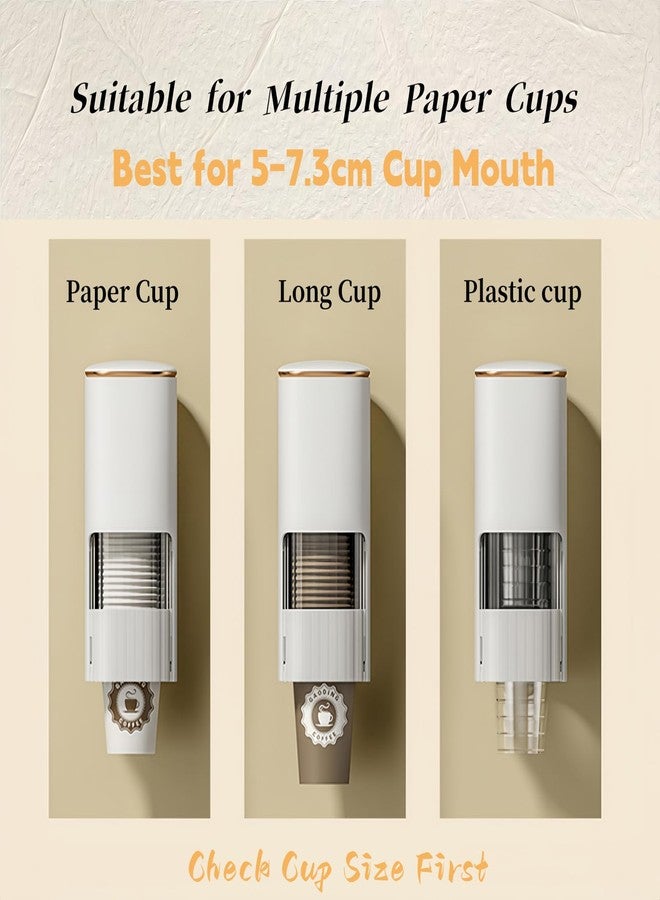 HAN SHENG Cup Dispenser, Holds 40 Cups, for 5-7.3cm Mouth Diameter Cups Only, Wall Mount Paper Cup Holder with Dust Cover for Bathroom, Kitchen, Office (White) - Image 4