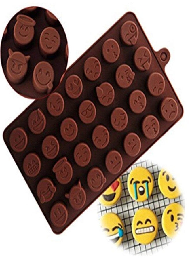 abrazo 28-Cavity Emoji Emotion Cake Mold Smiley Chocolate Candy Baking Mould - Image 3