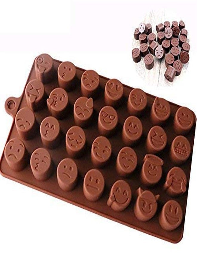abrazo 28-Cavity Emoji Emotion Cake Mold Smiley Chocolate Candy Baking Mould - Image 1