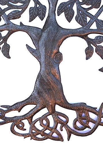 It's Cactus Tree of Life Metal Wall Art, Contemporary Iron Artwork Decor, Celtic Family Trees, 23 In. x 23 In. Round Modern Plaque, Handmade in Haiti,Fair Trade Certified, Signed By Wilson Etienne - Image 2