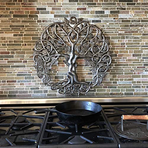 It's Cactus Tree of Life Metal Wall Art, Contemporary Iron Artwork Decor, Celtic Family Trees, 23 In. x 23 In. Round Modern Plaque, Handmade in Haiti,Fair Trade Certified, Signed By Wilson Etienne - Image 3