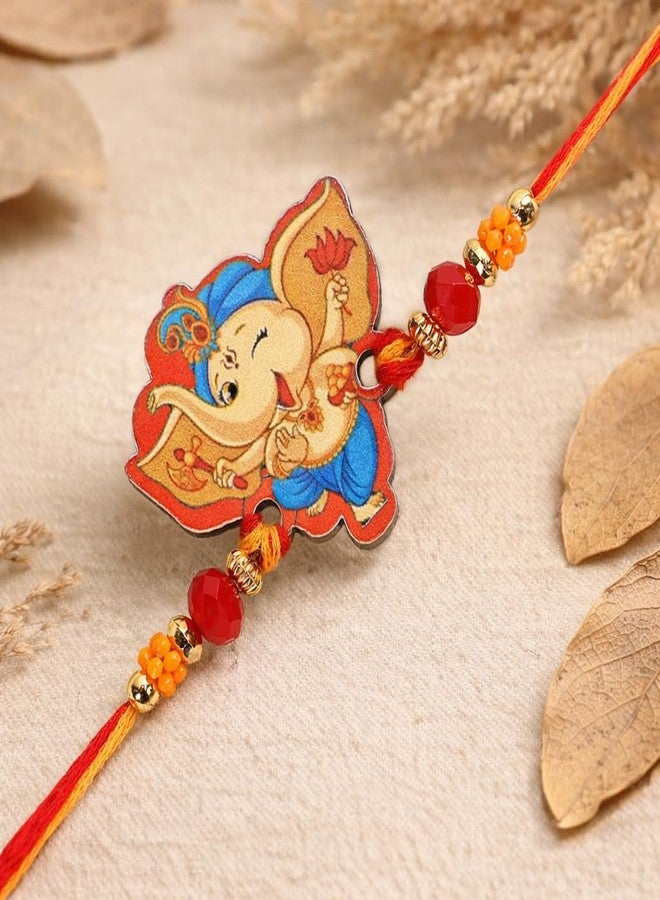 Riddhika Ventures Stylish Kids Rakhi with Roli Chawal and Greeting Card (P11) - Image 5