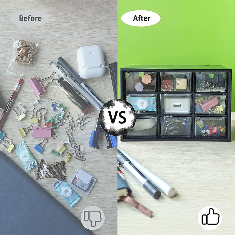 NOMAZO 9 Grids Plastic storage Organizer Jewelry Storage Box Transparent Organizer Box for Earring Fishing Hooks 9 Drawer box - Image 3